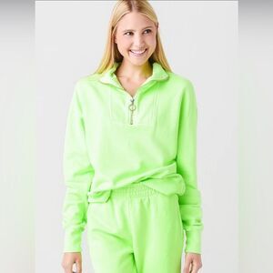 Sundry Neon Half Zip Sweatshirt Size 3/Large